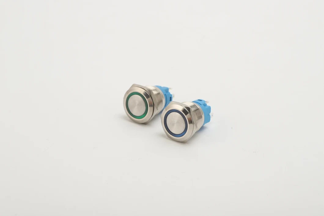 30mm 4 Positions Flat Head Tri-Color Ledlight Normally Open Stainless Steel Push Button Switch Manufacturers