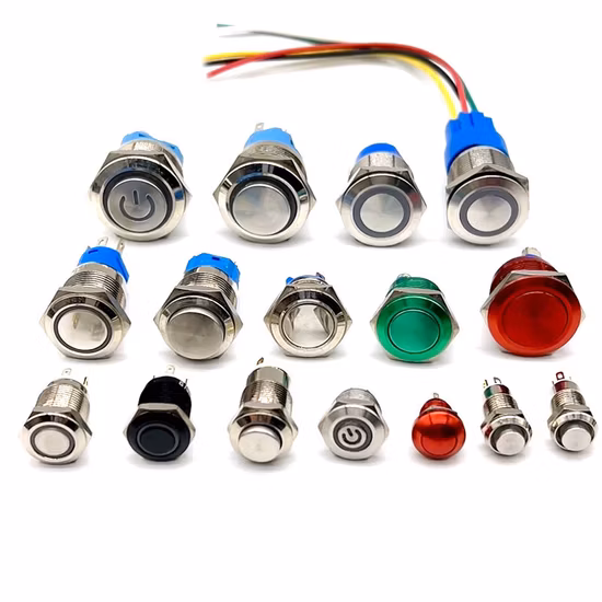 Metal on off Reset IP67 Push Button Illuminated Switch Waterproof 12mm