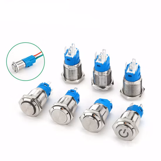 Metal on off Reset IP67 Push Button Illuminated Switch Waterproof 12mm