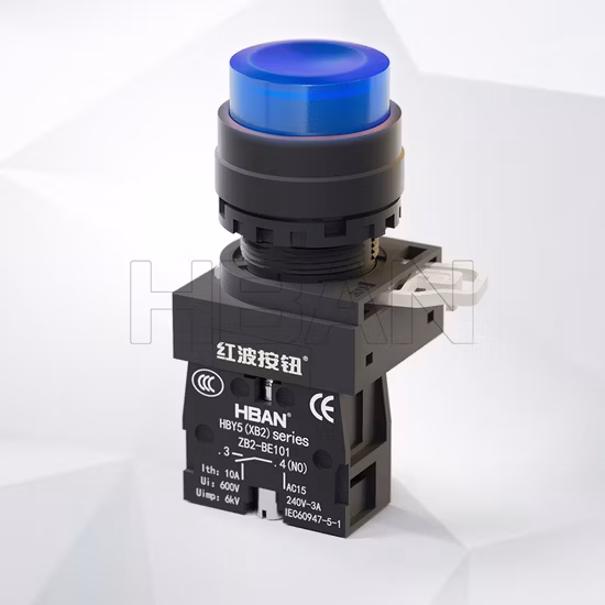 Chinese Manufacturers Xb2 Y5 LED 1no Normally Open Momentary 22mm Plastic Push Button Switch