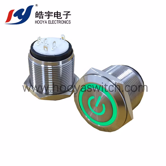 16mm 19mm 22mm 25mm 30mm Customized Logo Illuminated Symbol Momentary or Latching Metal Push Button Switch