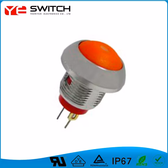 Sub-Miniature Pushbutton Switch LED IP67 with Wire 12mm Push Button Switch