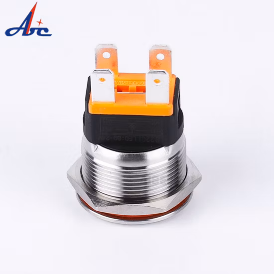 20A Current Metal Head 1no1nc 2no2nc Momentary Latching LED 22mm Push Button Switch