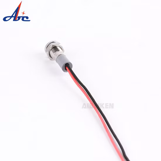 6mm 6V 12V 24V 220V LED Metal Power Waterproof Indicator with Wiring Cable
