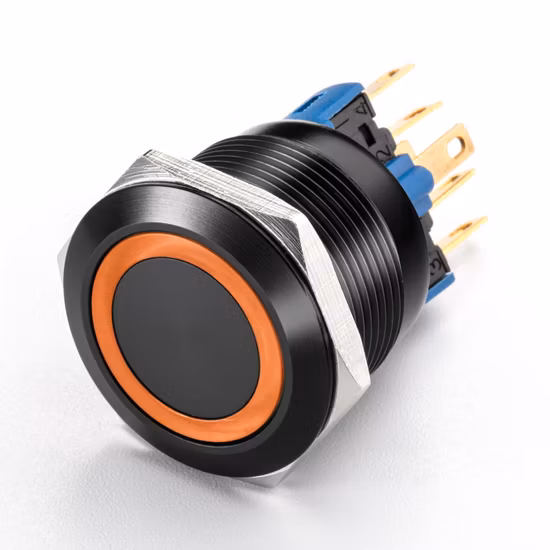 16mm Illuminated Anti Vandal Latching Normally Closed Push Button Switch with LED