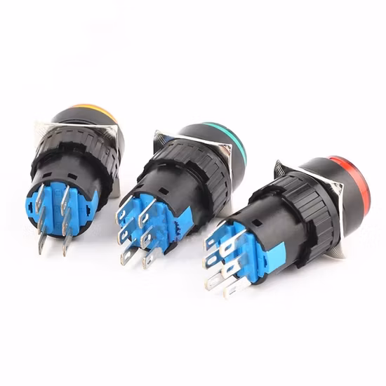 16mm Round High Head Push Button Switch 6p 3A 5A