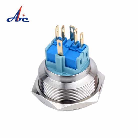 High Quality Stainless Steel 40mm Waterproof 12V Ring Illuminated Self-Lock on off Push Button Switch