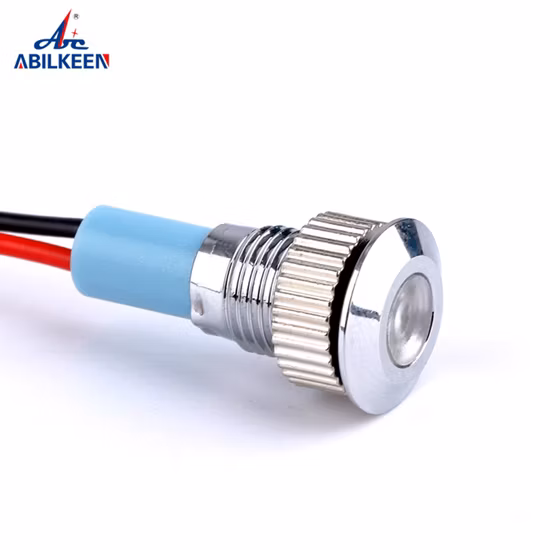 Wd19mm Waterproof Ultra-Short Metal Signal Indicator with Wire