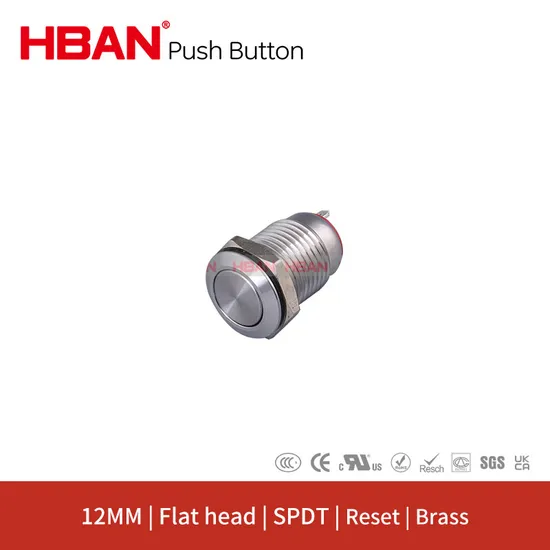 Mini Push Button 12mm 1no1nc High Head Stainless Latching Small Switch
