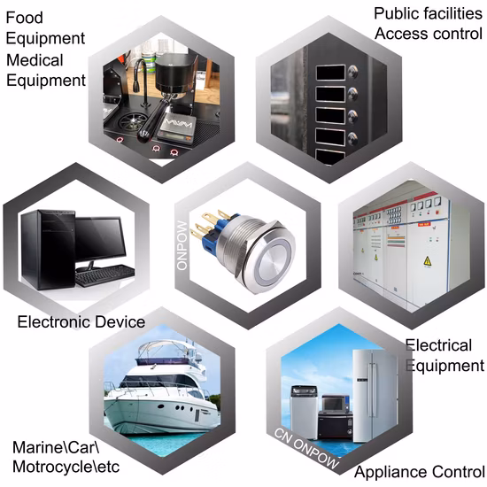 Onpow 30mm DOT Illuminated Vandal Proof Push Button Switch (GQ30PF-11D/S)