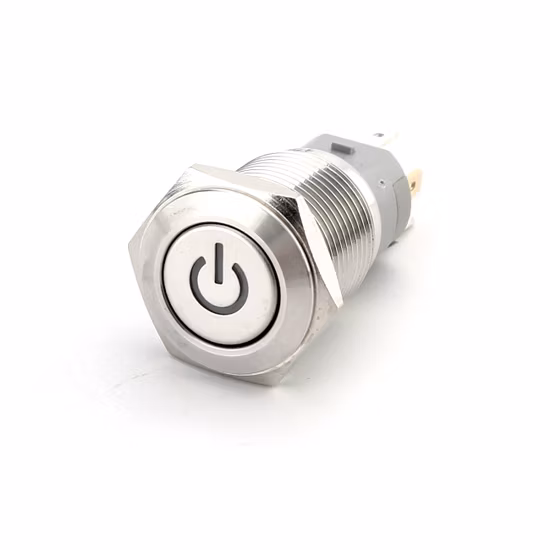 16mm Waterproof Metal Push Button Switch Round Illuminated Switch