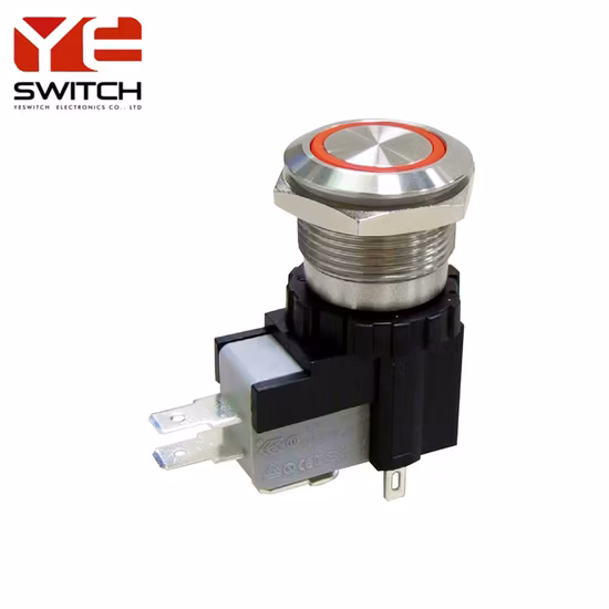 High Current Metal Pushbutton Switches 26A/125VAC Anti Vandal Switch Momentary 22mm